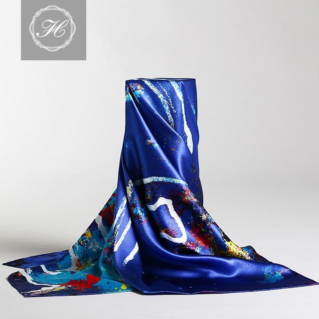 Skutočný hodvábny šál hlavy Real Silk Head Scarf