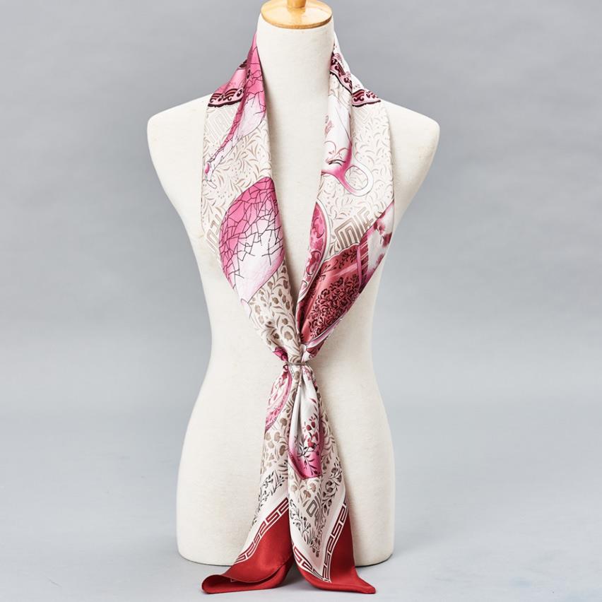 Ľahká saténová hodvábna hlava šál-1 Lightweight Satin Silk Head Scarf-1