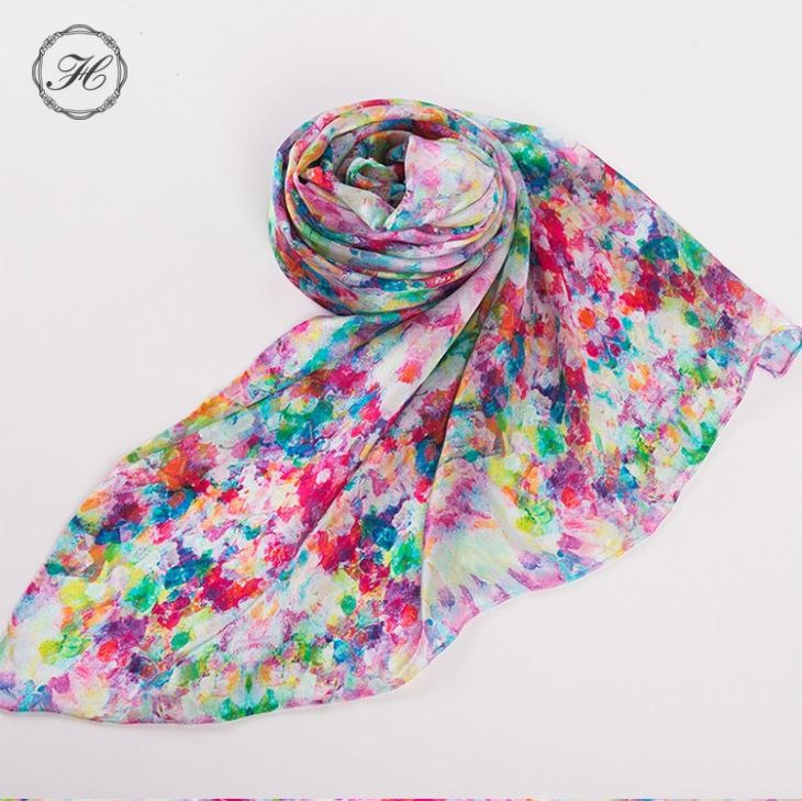 Coral Silk Scarf